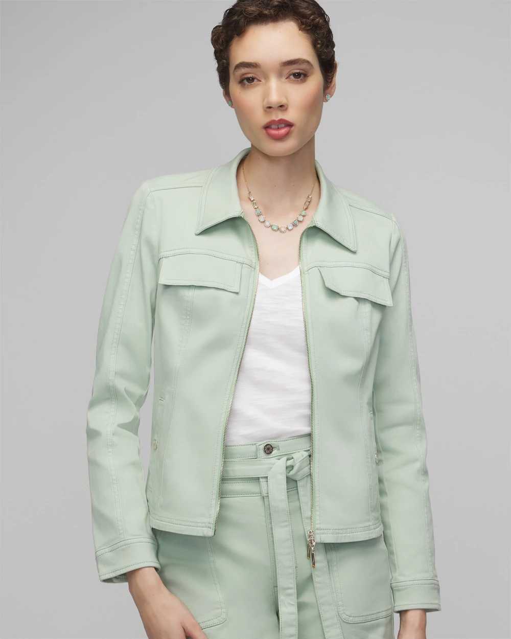 White house black market green jacket store